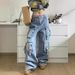 Women's Clothing Retro Multi Pocket Jeans For Women Y2k High Street Straight Overalls Wide Leg Trousers Casual Pants_mkmklike.com