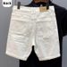 Men's Rhinestone Embellished Denim Shorts – High-Street Summer Fashion With Glamorous Detailing (Slim Fit, Mid-Length, Trendy Streetwear)_mkmklike.com