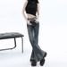 Women’s High-Waisted Flared Jeans – Vintage Washed Denim With Contrast Stitching & Patchwork Design (S-2XL, Retro Blue, Relaxed Fit)_mkmklike.com