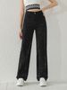 Cross-border Bestseller New Fashion Elegant Women's Straight-leg Denim Pants With Diamond Line Design_mkmklike.com
