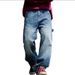 Men's Clothing Retro Blue Washed Denim Jeans Trendy Loose Fit Straight Leg Casual Pants New Spring_mkmklike.com
