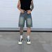 Men's Summer Jacquard Denim Shorts Casual Straight Fit Five-Point Shorts With Premium Texture Breathable Cotton Blend_mkmklike.com