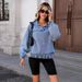 Women's Distressed Denim Jacket Relaxed Fit round Neck Zip up Casual Style for Everyday Wear_mkmklike.com