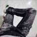 Men's Clothing Unisex Hip Hop Casual Slim Fit Stretch Skinny Jeans New Black Splatter Graffiti Ripped_mkmklike.com