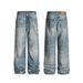 Men's Retro AC Style 3D Printed Chain Pendant Straight Leg Jeans - Vintage Streetwear Denim With Unique Graphic Print (Blue, S-XXL)_mkmklike.com