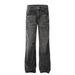 Men's Clothing Retro Style High End Washed Blue Street Trend Lightning Pattern Design Men's Slim Fit Flared Jeans_mkmklike.com