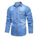 Pulse Foreign Trade Men's Clothing European And American Cross-Border Autumn New Long Sleeve Retro Denim Workwear Style Pure_mkmklike.com