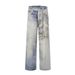 3D Printed Gradient Letter Print Jeans For Men American Style Washed Loose Straight Wide-Leg Pants_mkmklike.com