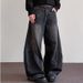 Men's Clothing High Street Gradient Color Scimitar Jeans For Men And Women, Neutral Loose Straight Wide Leg Casual Pants, Niche Lazy Style_mkmklike.com