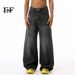 EF JEANS | 2024 New High Street Retro Old Wide Leg Pants Mopping Jeans Tide Straight Loose Black Grey_mkmklike.com