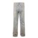 Retro American Vibe Yellow Mud Dyed Slimming Jeans Men Women Street Washed Distressed Loose Straight Leg Flared Pants_mkmklike.com