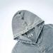Old Washed Hooded Denim Sweatshirt With Retro Street Style, Loose Fitting Couple Jacket, Men's Jacket_mkmklike.com