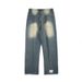 LKTM Wear # American Loose Wide Leg Jeans Men's Trendy Brand Street Hip Hop Straight Long Pants_mkmklike.com