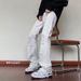 Ripped Rough Edge Slightly Pulled Jeans Men's Autumn American Trendy Brand Vibe Style Pants Advanced Sense Slim And Thin Trousers_mkmklike.com