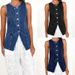 Women's Clothing Retro Fashion Sleeveless Waist Denim Jacket Vest Women_mkmklike.com