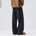Men's Japanese Vintage Washed Straight Leg Jeans – Relaxed Wide Fit, Heavyweight Denim, Winter Blue (Sizes 28-38)_mkmklike.com