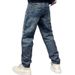 Men's Slim Fit Stretch Jeans Patch Embroidered Distressed Casual Trousers High End Retro Style Spring Trend_mkmklike.com
