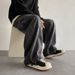Men's Clothing Washed Jeans Spring And Autumn Retro Loose Wide Leg Handsome Straight High Street Work Pants_mkmklike.com