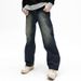 Nordmann American Retro Washed Jeans For Men Loose Straight Workwear Autumn Winter Trendy Brand Cool Versatile Casual Pants_mkmklike.com