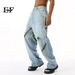 EF JEANS | 2024 New American Trend Street Hip Hop Graffiti Contrast Color Ripped Straight Jeans Men_mkmklike.com
