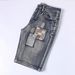 Men's Slim Fit Denim Shorts Mid Length Ripped And Patched Straight Leg Distressed Summer Style_mkmklike.com