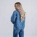 Women's Denim Jacket With Single Button Closure - Relaxed Fit, Polo Collar, Long Sleeve, Blue - Casual Streetwear For Autumn_mkmklike.com