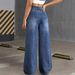 Stretchy High-Waisted Wide-Leg Jeans – Classic Washed Denim With Comfort Fit (Blue)_mkmklike.com