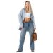 Women's High-Waisted Wide-Leg Jeans – Stretchy Cotton Denim, Long Length, Retro Blue, Office & Casual Wear (Relaxed Fit, Comfortable & Stylish)_mkmklike.com