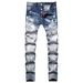 Men's Clothing Slim Fit Digital Print Slim Fit Jeans For Men High Street Style Ripped Monkey Whiskers Trendy Street Wear_mkmklike.com