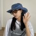 Hot Sale Simple Women Summer Breathable Retro Washed Denim Bucket Hat Panama Jungle Fishing Hats Novelty Men Beach Cap_mkmklike.com