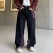 Men's Clothing Men's American Splatter Wash Jeans – High-Waisted Wide-Leg, Vintage Streetwear, Minimalist Staple (S-3XL, Aurora Purple & Black)_mkmklike.com