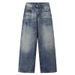 Vintage American Style Washed Straight Leg Jeans For Men & Women - Relaxed Fit Comfortable Cotton Denim Pants All Season_mkmklike.com