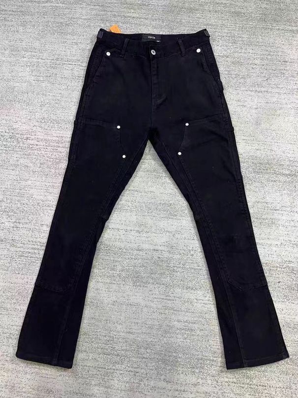 Men's Clothing Independent VUJADE Lumberjack Pants Flared Jeans Washed Rear Zipper Casual Overalls Black Brown Kenijima_mkmklike.com