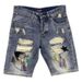 Men's Japanese Washed Denim Shorts – Distressed & Button-Detailed Casual Streetwear (28-36 Waist) – Loose Straight Cut For Summer_mkmklike.com