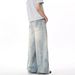 Vintage Washed Baggy Jeans For Men - 90s Inspired Wide Leg Distressed Denim Pants With Deconstructed Design_mkmklike.com