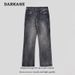 American High Street Men's Dirtyfit Distressed Splatter Paint Straight Leg Jeans Trendy Slightly Flared Slimming Floor Length Pants_mkmklike.com