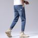 Factory Direct Sales Trendy Brand Hand-worn 9-point Pants Men's Thin Material Slim And Thin Small Feet Large Size Harlan Jeans 9 Points_mkmklike.com