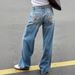 Women's Loose Straight Leg Jeans Star Studded Design Casual Cotton Denim Jeans For Spring/Autumn Office Lady Street Style_mkmklike.com