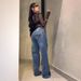 Retro Rose Print Jeans – High-Waisted Straight Leg Pants With Embroidered Sequins For Edgy Glam Fashion Trends_mkmklike.com