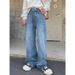 Men's High-Waisted Wide Leg Jeans – Oversized Straight Cut With Dragging Hem Multi-Pocket Utility_mkmklike.com