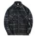 American Retro Plaid Shirt Men, Spring And Autumn Loose Brushed Long Sleeve High-end Turn-down Collar Jacket Commuter_mkmklike.com