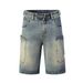 Men's Vintage Washed Denim Cargo Shorts – Relaxed Fit With Utility Pockets | 28-36 (Retro Blue)_mkmklike.com