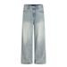 Distressed Washed Jeans For Men Street Style Versatile Loose Wide-Leg Dad Scratched Frayed Straight Long Pants_mkmklike.com