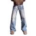 Men's Vintage Washed Straight-Leg Jeans - American Retro High-Street Denim Pants (Blue, S/M/L/XL/XXL/XXXL)_mkmklike.com