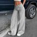 Women's Clothing Retro Low Waist Non Elastic Washed Straight Jeans Women's Wide Leg Denim Pants_mkmklike.com