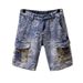 Men's Clothing New Denim Shorts Men's Trendy Brand Shorts Loose Straight Youth Mid Length Pants Personality Breeches Men_mkmklike.com