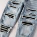 Loom European And American High Street Men's Patch Handmade Ripped Slim Fit Skinny Jeans 1307_mkmklike.com