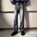 Men's Clothing High Street Washed Black Jeans Men's Straight Slim Fit Flared Cleanfit Pants_mkmklike.com