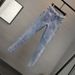 European Station New Heavy Duty Casual High Waist Slim Hot Brick Slim All Match Straight Nine Point Jeans Women's Trend_mkmklike.com
