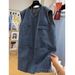 High End Korean Casual Loose Sleeveless Denim Dress For Women In Summer, Super Beautiful, Unique And Beautiful Mid_mkmklike.com